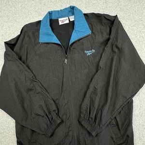Vintage 90s Reebok Vented Windbreaker  Men's‎ Medium Track Jacket Nylon Black